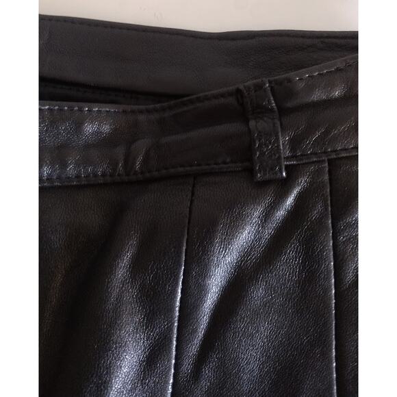 Etchtes Leder Womens Black Leather Pants, Size 40 (L) withZip Pockets and Cuffs - Picture 6 of 7